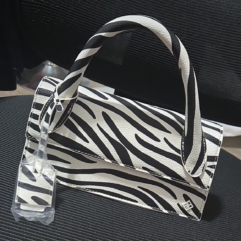 Black and White Mini Zebra Print Bag